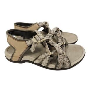 Viakix Walking Hiking Sandal Cream Beige & Gray Gorpcore Women's Size 7 US 38 EU